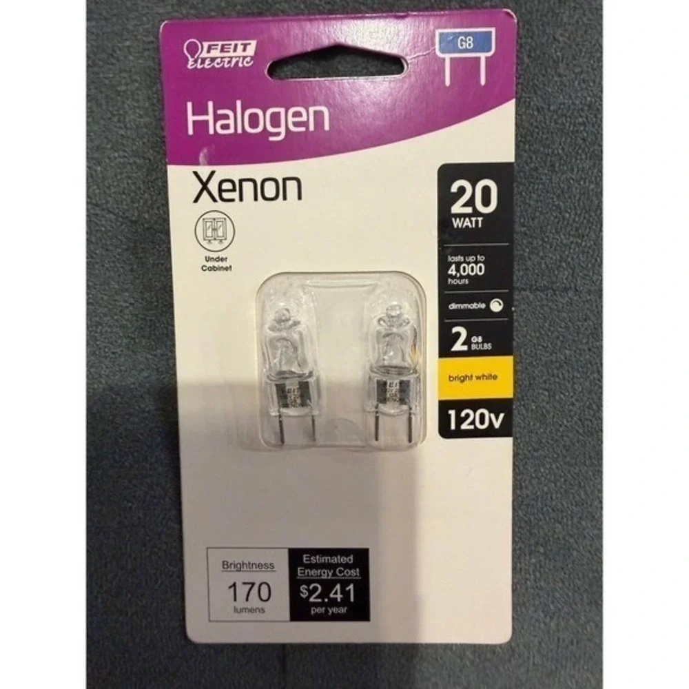 Feit Xenon G8 Base 20 Watt 120 Under Cabinet Light Bulbs 2 Pack